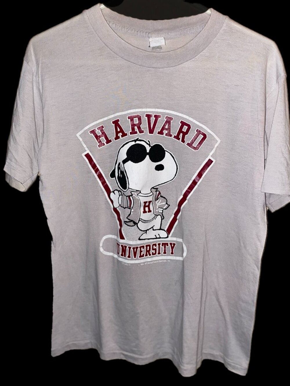 Vintage 80s Peanuts Snoopy Joe Cool Harvard University Super Soft T-shirt